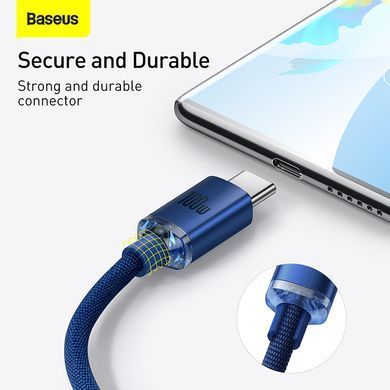 Кабель Baseus Crystal Shine Series Fast Charging Data Cable USB to Type-C 100W 2m Blue (CAJY000503) [805446]