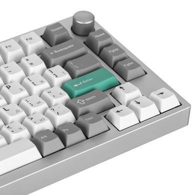 Клавіатура механічна Lemokey P1 Pro 84Key, Keychron Super Banana, WL/BT/USB-A, QMK/VIA, Hot-Swap, EN/UKR, RGB, Knob, Space Silver (P1P-X4-UA) [103655]