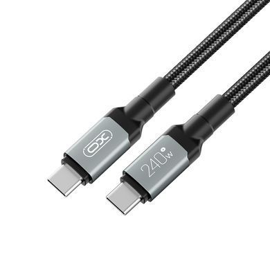 Кабель XO NBQ264A-CC USB Type-C - USB Type-C (M/M), 1 м, Black (NB-Q264A-CC.black) [604235]
