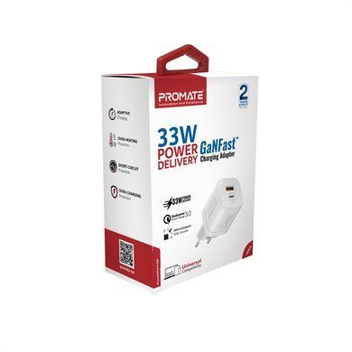 Зарядний пристрій Promate PowerPort-33 White (powerport-33.white) [612816]