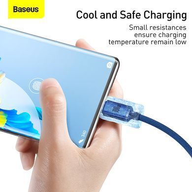 Кабель Baseus Crystal Shine Series Fast Charging Data Cable USB to Type-C 100W 2m Blue (CAJY000503) [805446]