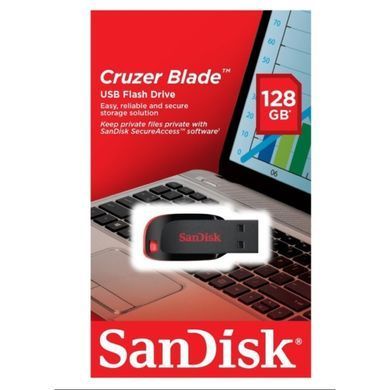 Флеш-накопичувач SanDisk USB 2.0 Cruzer Blade 128Gb Black/Red (SDCZ50-128G-B35) [805565]