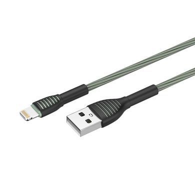 Кабель ColorWay USB - Lightning (M/M), braided cloth, 3 А, 1 м, Gray (CW-CBUL041-GR) [614609]