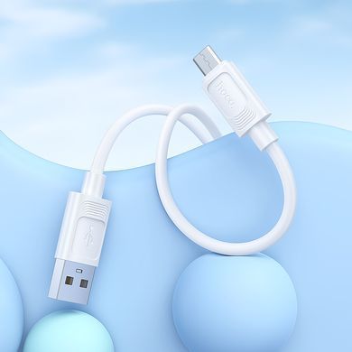 Кабель HOCO X122 Benefit silicone charging data cable Micro White (6942007662215) [806392]