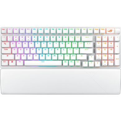 Клавіатура механічна ASUS ROG Strix Scope II, 96key, NX Snow, USB-A/WL/BT, EN, RGB, білий (90MP037A-BKUA30) [103705]