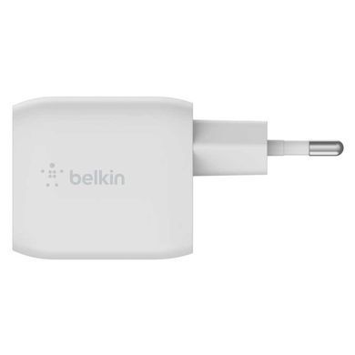 Зарядний пристрій мережевий Belkin 45Вт 2хUSB-С GAN PD PPS, білий (WCH011VFWH) [108367]