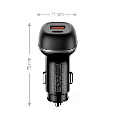 Автомобільний зарядний пристрій ColorWay 2USB (Type-C PD45W + USB QC3.0 18W) 63W Black (CW-CHA067PD-BK) [618408]
