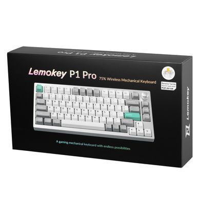 Клавіатура механічна Lemokey P1 Pro 84Key, Keychron Super Banana, WL/BT/USB-A, QMK/VIA, Hot-Swap, EN/UKR, RGB, Knob, Space Silver (P1P-X4-UA) [103655]