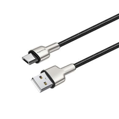 Кабель ColorWay USB - micro USB (M/M), Metal Head, 2.4 А, 1 м, Black (CW-CBUM046-BK) [603846]