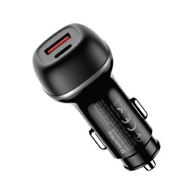 Автомобільний зарядний пристрій ColorWay 2USB (Type-C PD45W + USB QC3.0 18W) 63W Black (CW-CHA067PD-BK) [618408]