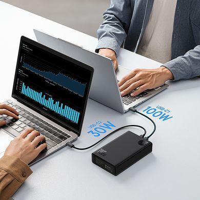 Зовнішній акумулятор Baseus Adaman Digital Display Fast Charge Power Bank 24000mAh 140W Cluster Black (P10021508113-00) [806535]