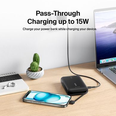 Універсальна мобільна батарея Belkin Power Bank 10000mAh 20W Black (BPB021HQBK) [619274]