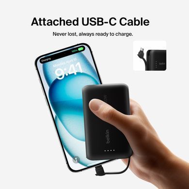 Універсальна мобільна батарея Belkin Power Bank 10000mAh 20W Black (BPB021HQBK) [619274]