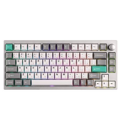 Клавіатура механічна Lemokey P1 Pro 84Key, Keychron Super Banana, WL/BT/USB-A, QMK/VIA, Hot-Swap, EN/UKR, RGB, Knob, Space Silver (P1P-X4-UA) [103655]
