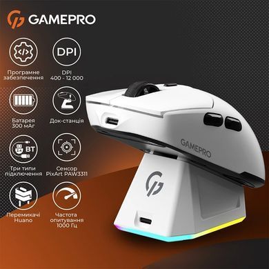 Миша бездротова GamePro Genesis Airmaster White (GM167W) [618255]