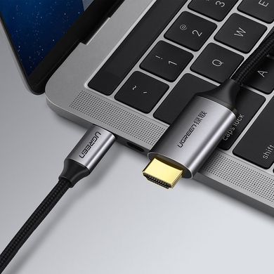 Кабель USB 3.1 Type-C M - HDMI M, 1.5m 4K 60Hz Male Cable Aluminum Shell UGREEN MM142 (Gray Black) (50570) [402393]