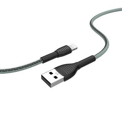 Кабель ColorWay USB - Lightning (M/M), braided cloth, 3 А, 1 м, Gray (CW-CBUL041-GR) [614609]