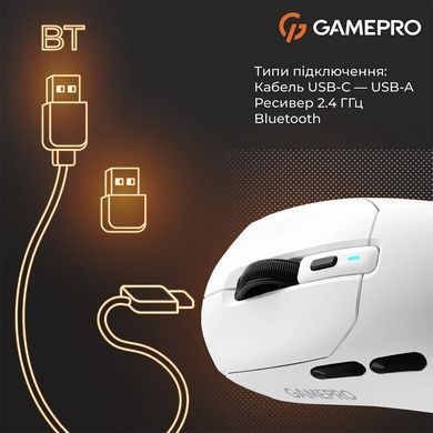Миша бездротова GamePro Genesis Airmaster White (GM167W) [618255]