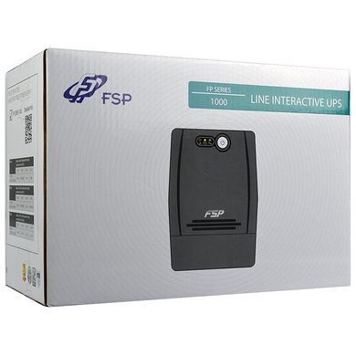 ДБЖ FSP Fortron FP1000, 1000ВА/600Вт, Line-Int, 4*Schuko, AVR, Black (PPF6000601) [400909]