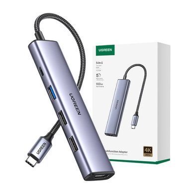 USB-хаб UGREEN CM478 USB-C To HDMI+1xUSB3.0 A+2xUSB2.0 A+PD Power Converter (UGR-15495) [806339]