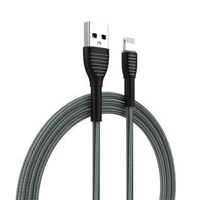 Кабель ColorWay USB - Lightning (M/M), braided cloth, 3 А, 1 м, Gray (CW-CBUL041-GR) [614609]