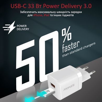 Зарядний пристрій Promate PowerPort-33 White (powerport-33.white) [612816]