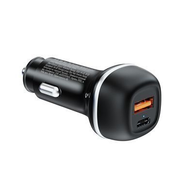 Автомобільний зарядний пристрій ColorWay 2USB (Type-C PD45W + USB QC3.0 18W) 63W Black (CW-CHA067PD-BK) [618408]