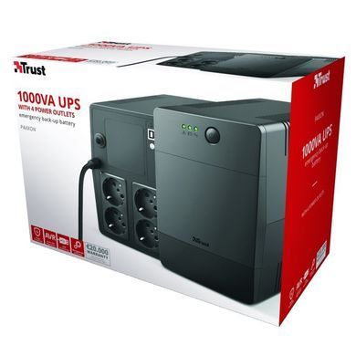 Джерело безперебійного живлення Trust Paxxon 1000VA UPS with 4 standard wall power outlets BLACK (23504_TRUST) [102917]