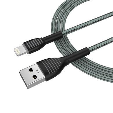 Кабель ColorWay USB - Lightning (M/M), braided cloth, 3 А, 1 м, Gray (CW-CBUL041-GR) [614609]