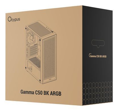 Корпус для комп'ютера MATX W/O PSU GAMMA C50 BK ARGB OCYPUS (GAMMA-C50-BKG400XX-GL) [502868]