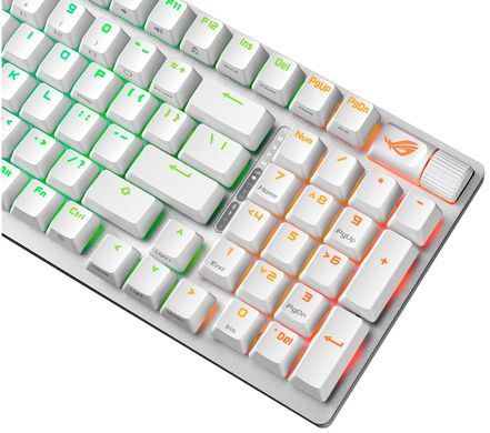 Клавіатура механічна ASUS ROG Strix Scope II, 96key, NX Snow, USB-A/WL/BT, EN, RGB, білий (90MP037A-BKUA30) [103705]