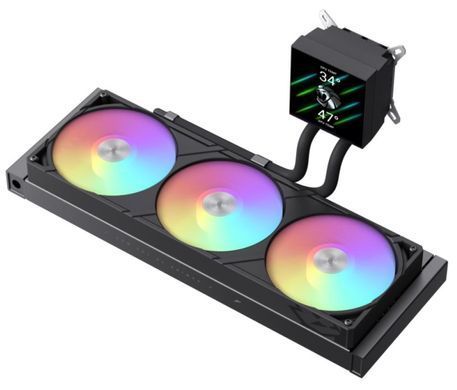 Система охолодження для комп'ютерного процесора GAMEMAX (GLACIER 360 LCD BK) [503731]