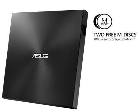 Привід оптичний портативний ASUS ZenDrive SDRW-08U7M-U DVD+-R/RW burner M-DISC USB2.0 чорний Retail Box Slim (90DD01X0-M29000) [109581]