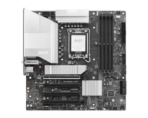 Материнcька плата MSI PRO B860M-A WIFI s1851 B860 4xDDR5 M.2 HDMI DP WiFi BT mATX (911-7E42-002) [109195]