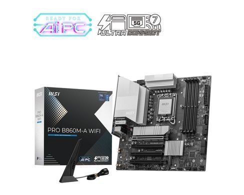Материнcька плата MSI PRO B860M-A WIFI s1851 B860 4xDDR5 M.2 HDMI DP WiFi BT mATX (911-7E42-002) [109195]