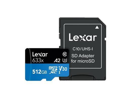 Карта пам&rsquo;яті MICRO SDXC LEXAR 512GB UHS-I W/ADAPTER (LSDMI512BB633A) [501200]