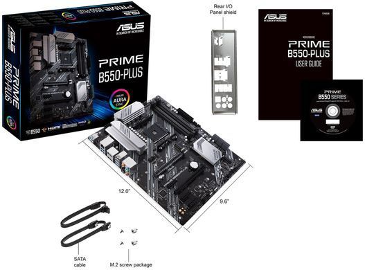 Материнcька плата ASUS PRIME B550-PLUS sAM4 B550 4xDDR4 M.2 HDMI DP ATX (90MB14U0-M0EAY0) [109085]