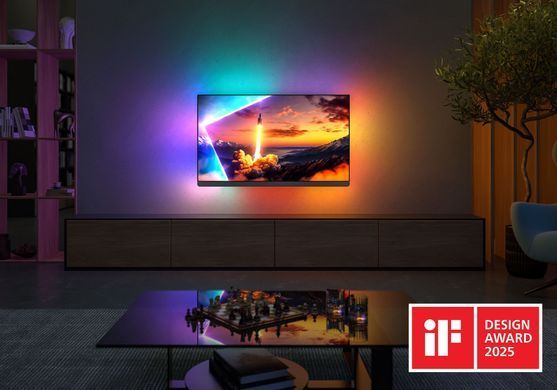 Телевізор 55" Philips OLED+ 4K 144Hz Smart Google TV Black Ambilight Bowers & Wilkins sound (55OLED910/12) [112438]
