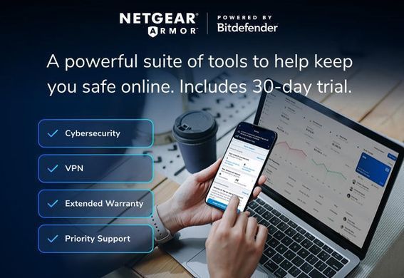 Система WiFi-Mesh NETGEAR Orbi RBE372 BE5000, 2мод, білий (RBE372-100EUS) [112892]