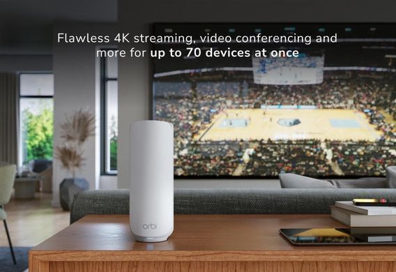 Система WiFi-Mesh NETGEAR Orbi RBE372 BE5000, 2мод, білий (RBE372-100EUS) [112892]