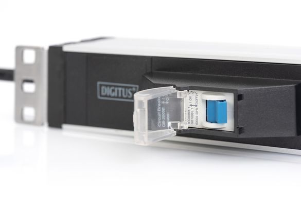Пристрій розподілу електроживлення DIGITUS 1U, 6xSchuko, 16A, 250V, автомат, вилка Schuko (DN-95417) [108842]