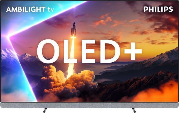 Телевізор 55" Philips OLED+ 4K 144Hz Smart Google TV Black Ambilight Bowers & Wilkins sound (55OLED910/12) [112438]