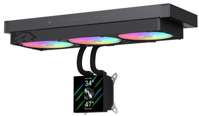 Система охолодження для комп'ютерного процесора GAMEMAX (GLACIER 360 LCD BK) [503731]