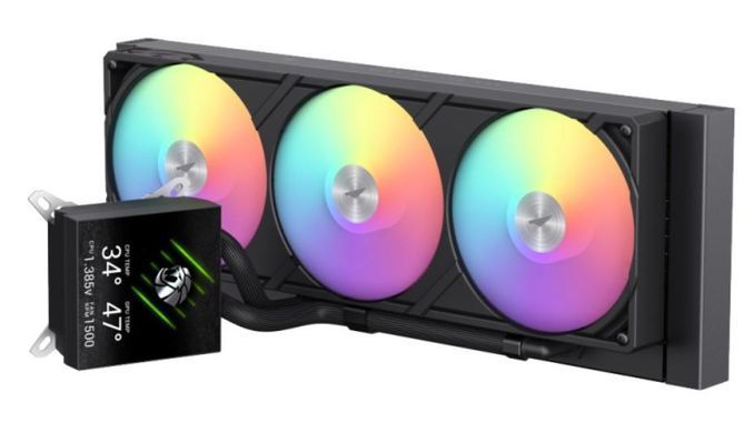 Система охолодження для комп'ютерного процесора GAMEMAX (GLACIER 360 LCD BK) [503731]