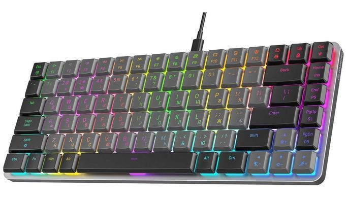 Клавіатура GamePro Red Swich Low Profile RGB Dark Gray (MK141R) [606058]