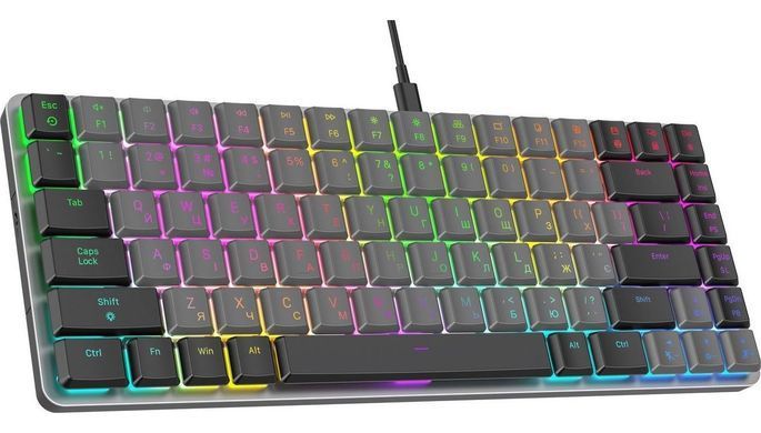Клавіатура GamePro Red Swich Low Profile RGB Dark Gray (MK141R) [606058]
