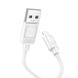 Кабель HOCO X122 Benefit silicone charging data cable Micro White (6942007662215) [806392], фото 4