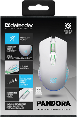 Миша Defender Pandora GM-502 White (52502) [200828]