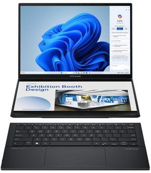 Ноутбук ASUS Zenbook Duo UX8406CA-QL048W 14" FHD OLED, Intel Ultra 9 285H, 32GB, F2TB, UMA, Win11, Сірий (90NB14X1-M001R0) [100636]