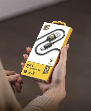 Кабель Luxe Cube USB Type-C - USB Type-C (M/M), 3 А, 2 м, черный (8886888698469) [603804]